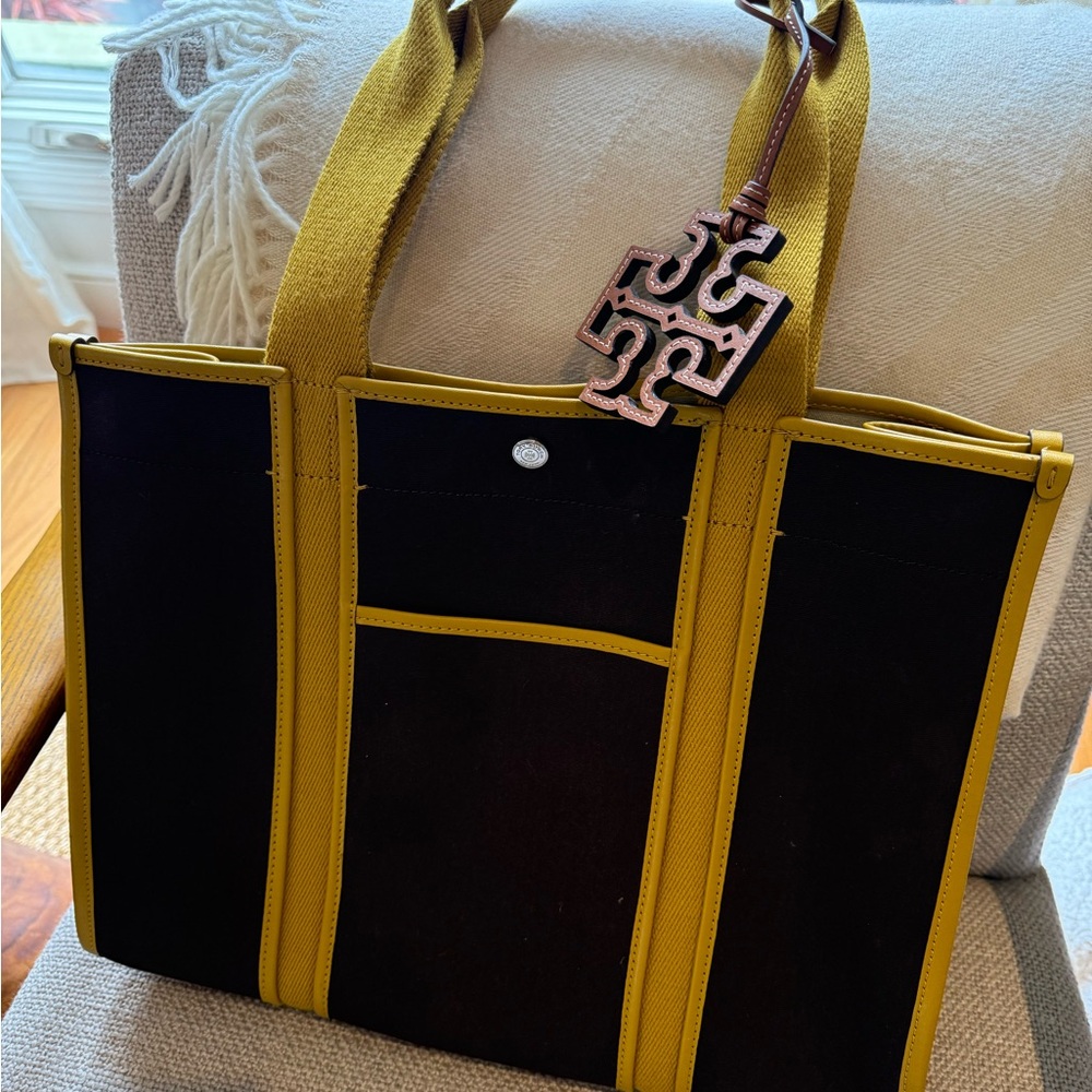 Tory Burch Brown and Gold Tote Bag